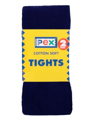 Super Soft Cotton Rich Tights 2pk - Navy (Worn with Kilt)
